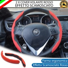 2 X COVER VOLANTE EFFETTO CAMOSCIO COLORE ROSSO PER ALFA ROMEO 146