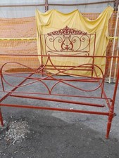 LETTO FERRO QUASI MATRIMONIALE '800 - PESANTE E CHIODI RIBATTUTI - RICCA TESTATA