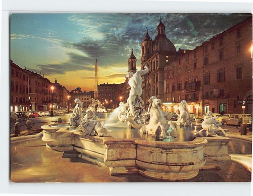 Cartolina piazza navona - navona, roma