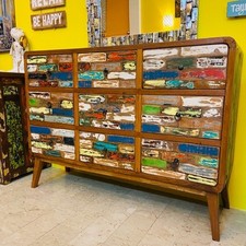 Cassettiera etnica madia mobile buffet vintage