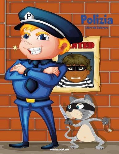 Polizia libro colorare - polizia,