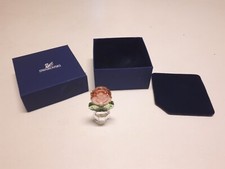 Swarovski fiore rosa in vaso trasparente cm 5 x 3 con scatola originale ottimo  