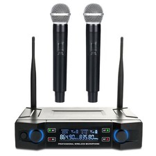 Sistema microfonico wireless UHF 2 canali portatile doppio microfono sistema microfonico senza fili