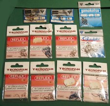 LOTTO di 11 bustine ami da pesca TECNOFISH e GAMAKATSU misure assortite