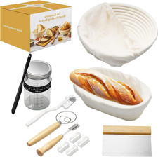 Cestino Lievitazione Pane 8 Pezzi - Set Lievitazione Pane in Casa Con 2 Cestini 