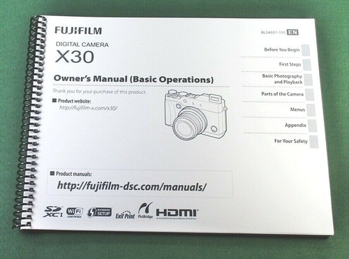 Fujifilm x30 manuale uso - fujifilm, d'uso