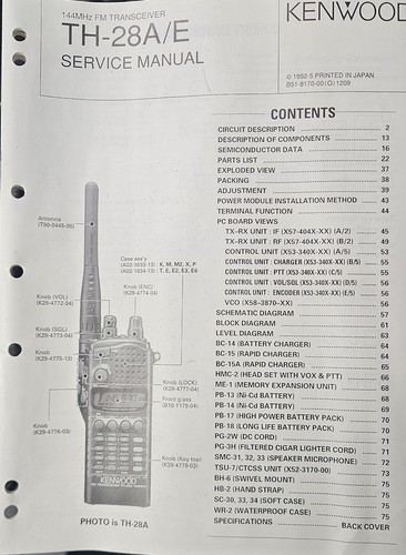 Service manual kenwood th28 - manual,