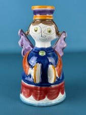 Ceramica De Simone Statua Angelo Porta Candela Maiolica Policroma Arte Siciliana