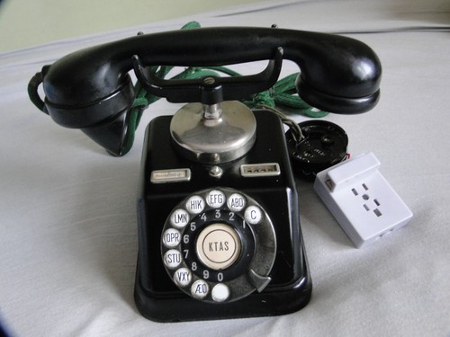 Antique rotary dial phone made - rotary,