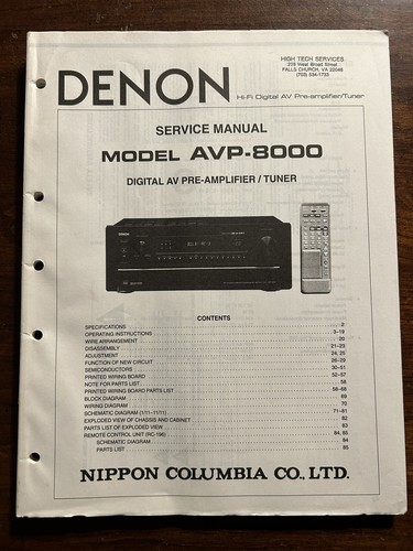 Denon model avp 8000 - denon,