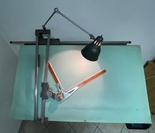 tecnigrafo vintage anni 80 con righe originali, tavola 140x80cm funzionante