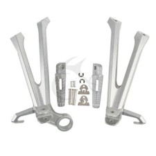 PAIR OF SILVER REAR FOOTRESTS