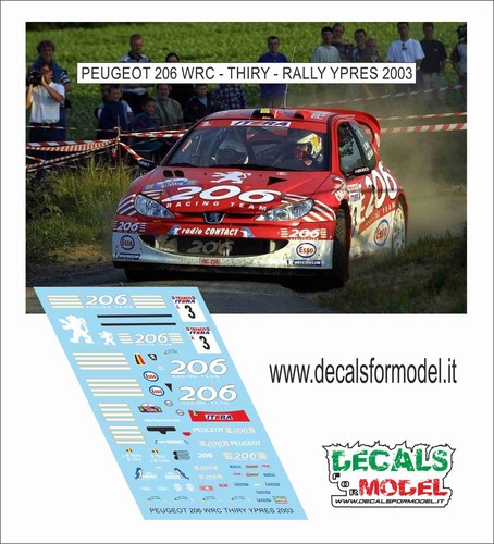 Decals peugeot 206 - 1:43,
