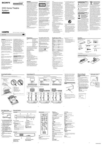 Sony dav tz140 manuale - sony, del