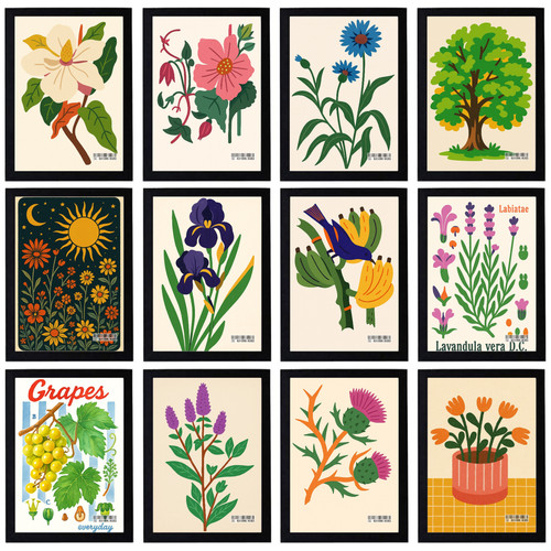 Poster vintage floreale - floreale, e