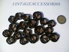 19 BOTTONI MISTI A SIGILLO NERO RESINA TRASPARENTE VINTAGE ANNI 70
