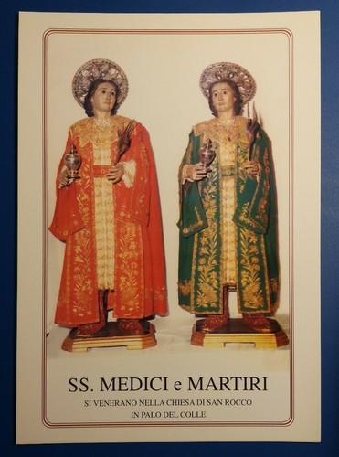 Santino holy card - santi, medici