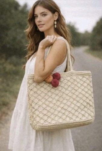 Borsa tote alta hippie rafia