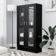 Armadietto con Vetrina Nero