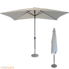 OMBRELLONE DA GIARDINO PALO CENTRALE cm 200x300 ALLUMINIO GAZEBO 2x3 TELO ECRU