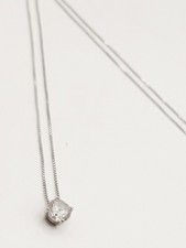 Collana Catenina Ciondolo Pendente Donna Argento 925 Punto Luce Zircone Bianco 