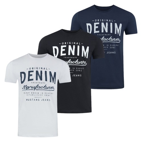 Mustang uomo shirt girocollo - t-shirt,