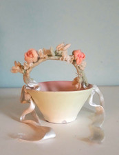 PICCOLA CIOTOLA/BOMBONIERA IN CERAMICA E PANNO MANIFATTURA LENCI