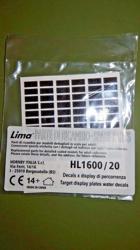 Lima expert hl1600 decals - lima, hl1600/20