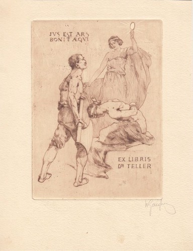 Exlibris bookplate radierung - exlibris,