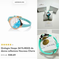 Orologio Donna HOOPS NOUVEAU CHERIE 2583L-S Celeste Cinturino Silicone Lady