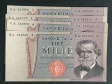 LOTTO DI 3 BANCONOTE LIRE 1000