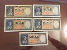LOTTO 5 BANCONOTE LIRE 1000