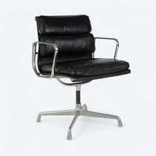 Sedia in alluminio da scrivania Herman Miller Eames EA408S nera originale 'Soft Pad'
