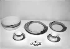 SERVIZIO PIATTI PEZZI PORCELLANA BONE CHINA MUSIC  ROSENTABLE GRIGIO TORTORA