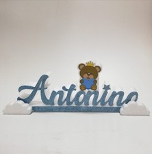 Decorazione nome Scritta Polistirolo orsetto 45 cm Nascita Battesimo compleanno.