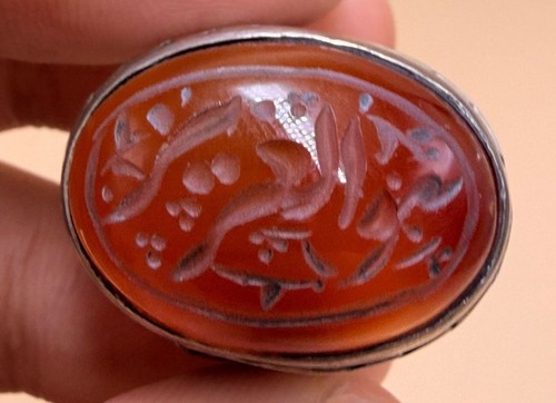 Anello romano argento corniola