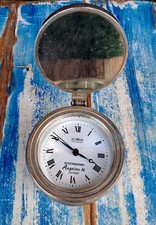 Orologio Pubblicitario Da Tavolo SCHOLER Swiss In Ottone Cromato Pesante Vintage