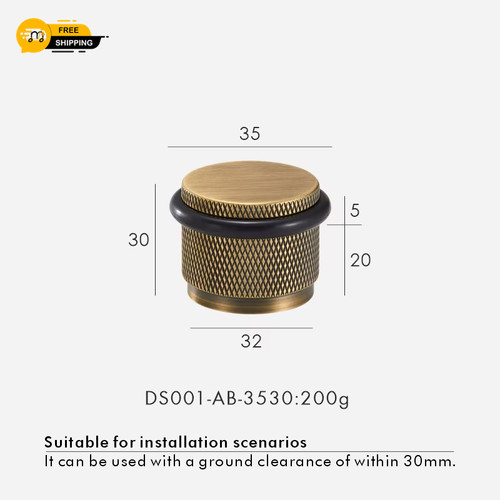 Pomello fermaporta ottone - pomello,