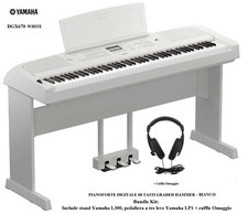 YAMAHA DGX670 WH PIANO DIGITALE 88 TASTI PESATI KIT STAND L300 + PEDALIERA LP1