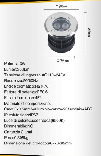 Faretto led incasso esterno - incasso,