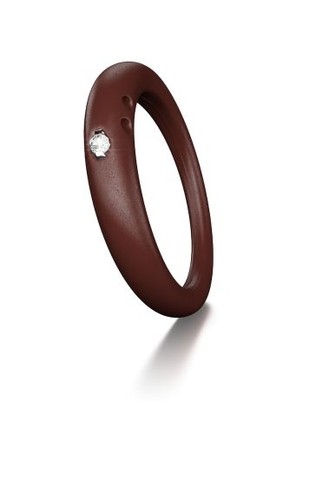 Anello duepunti marrone - anello, rosso