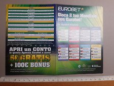 FOGLIO PUBBLICITARIO 2014 "EUROBET "CON ELENCO PARTITE MONDIALI DI CALCIO  2014