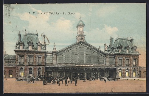 Cpa roubaix gare 1925 - cpa, la