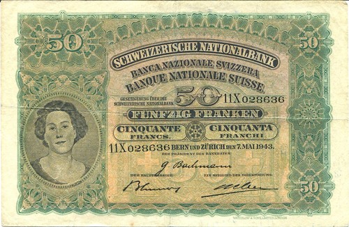 Vecchia banconota svizzera - banconota,
