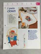 Schema punto croce Bambini L'orsetto clown bavaglino orso 