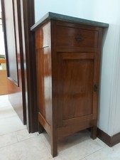 Set 2 comodini da ingresso d'epoca anni '60 legno e marmo 2 ripiani 