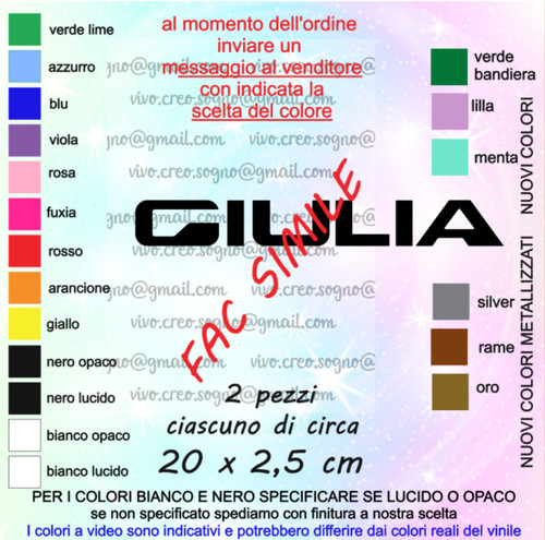 Adesivi pezzi scritta - scritta, giulia