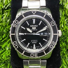 Raro orologio Seiko 5 Sports SNZH55 Automatic 7S36-04N0 quadrante nero...