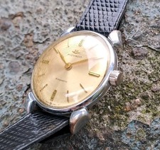 Movado Kingmatic vintage fixed spider lugs case manual winding watch ETA 810 