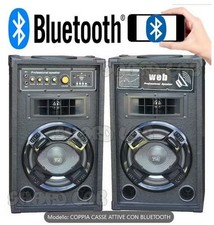 ? COPPIA CASSE AMPLIFICATE BLUETOOTH ATTIVE ALTOPARLANTI KARAOKE 200W LED USB